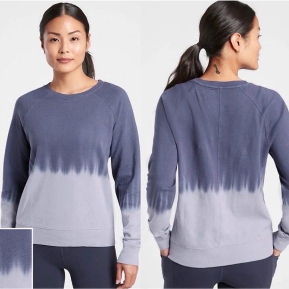 Athleta Tops - ATHLETA Sundown Dip Dye Crewneck Sweatshirt in Medieval Violet Size Small (GUC)